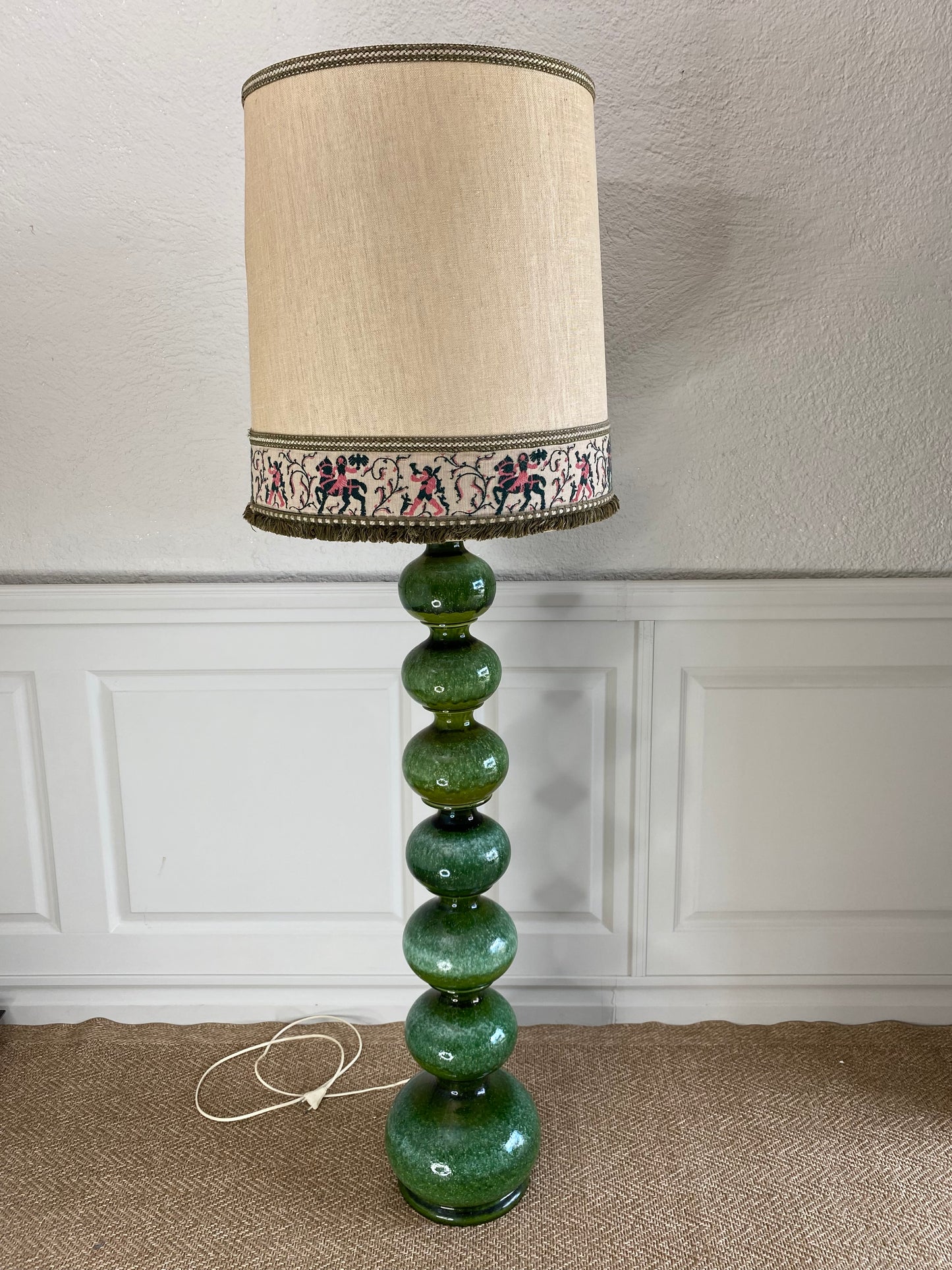 Large Green Ceramic Floor Lamp, Kaiser Leuchten, Germany 1960s (Model 08751)