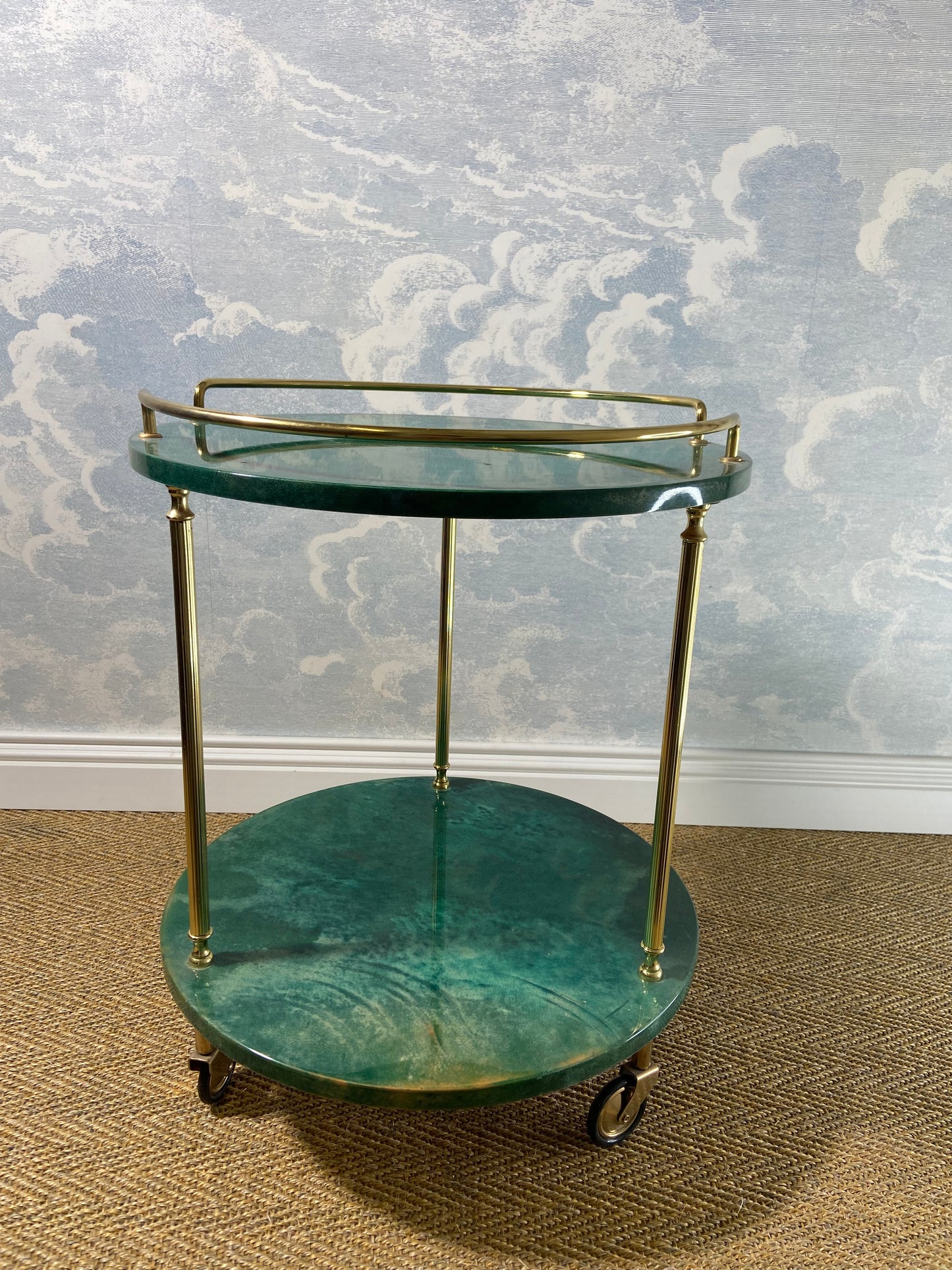 Petit Emerald Green ALDO TURA Side Table, Italy 1960s