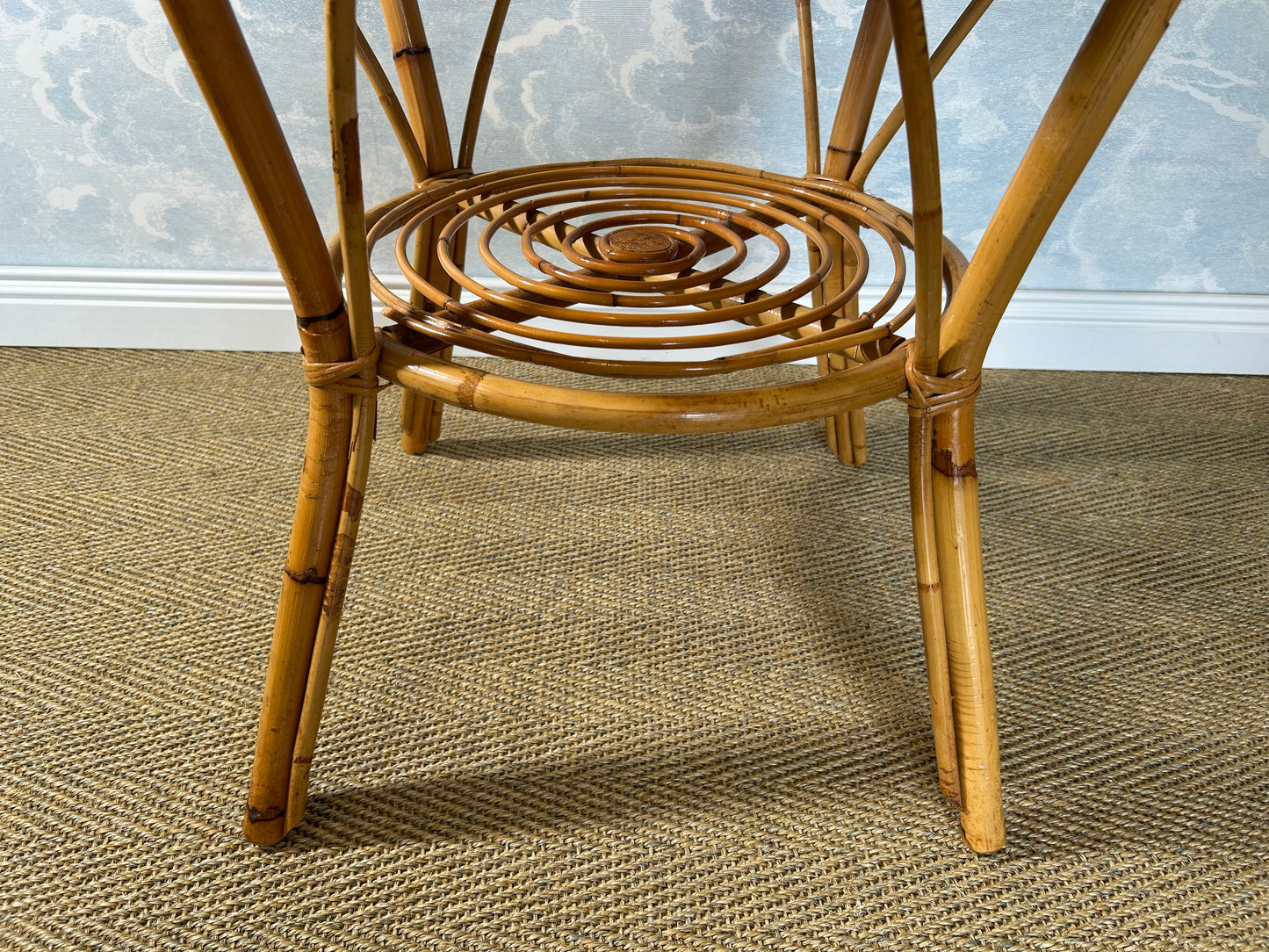 Bamboo and Wicker Table in the Style of Dal Vera / Franco Albini, Italy, 1960's