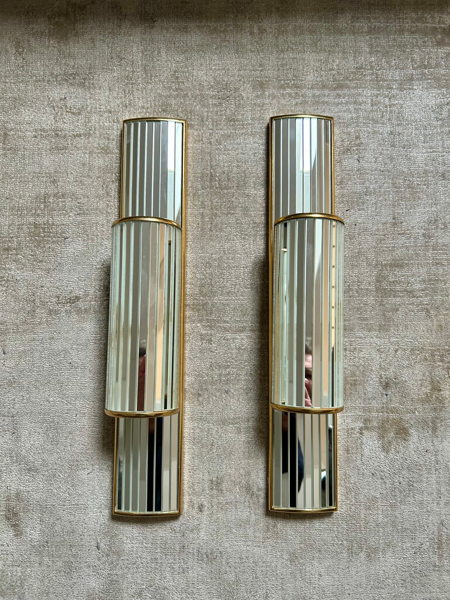 Pair of Mirrored Sconces by Dekundt, Belgium, 1980's (Model 1620-114)