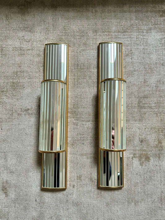 Pair of Mirrored Sconces by Dekundt, Belgium, 1980's (Model 1620-114)
