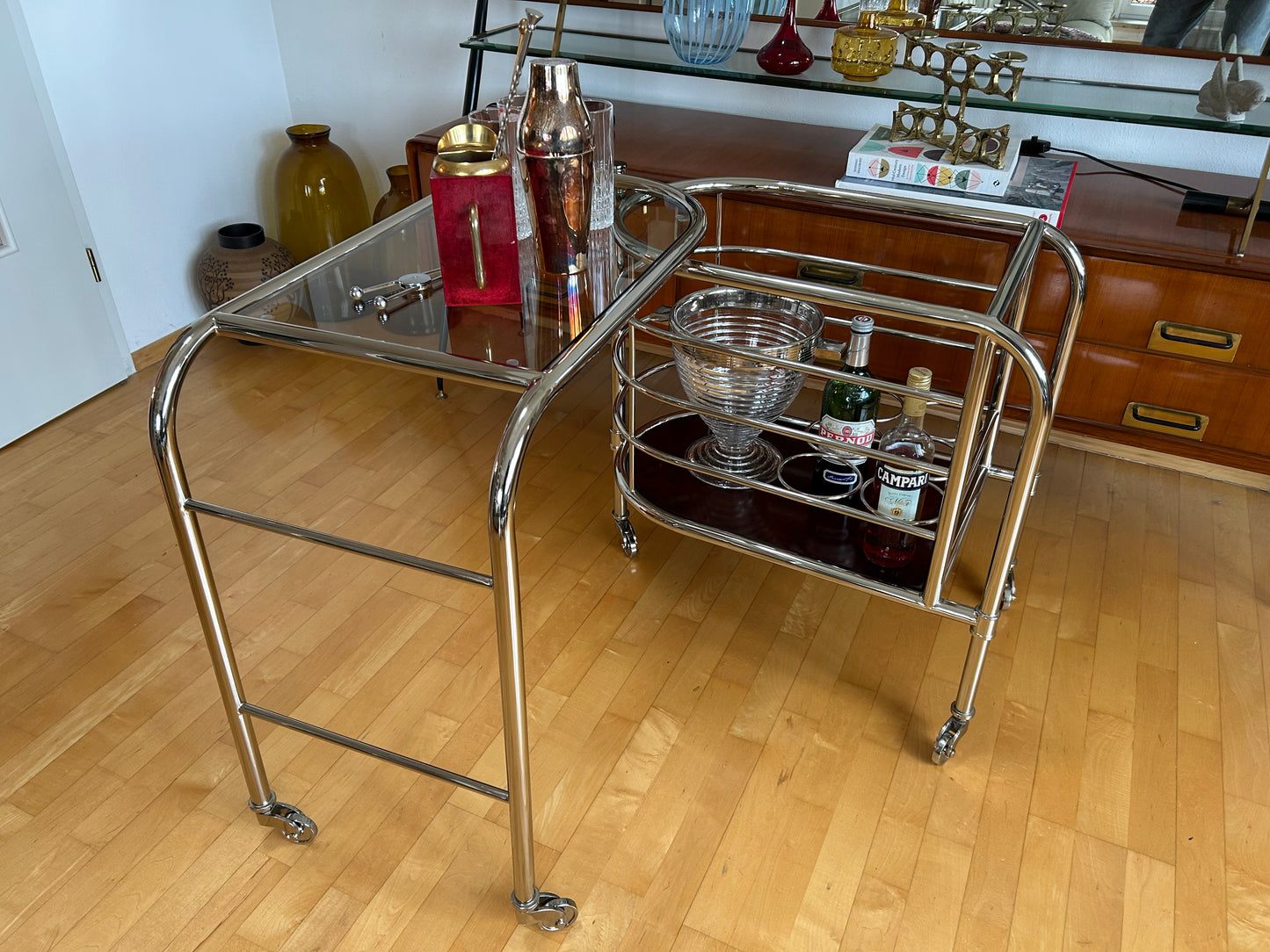 Ralph Lauren Home "Modern Metropolis" Bar Trolley, USA, 1990's
