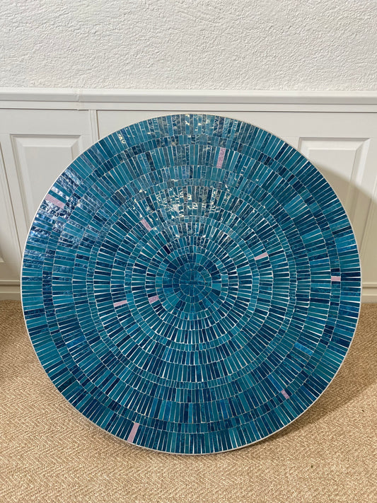 Turquoise Mosaic Lounge Table by Berthold Müller-Oerlinghausen, 1960s Outdoor Cocktail Table, Mid Century