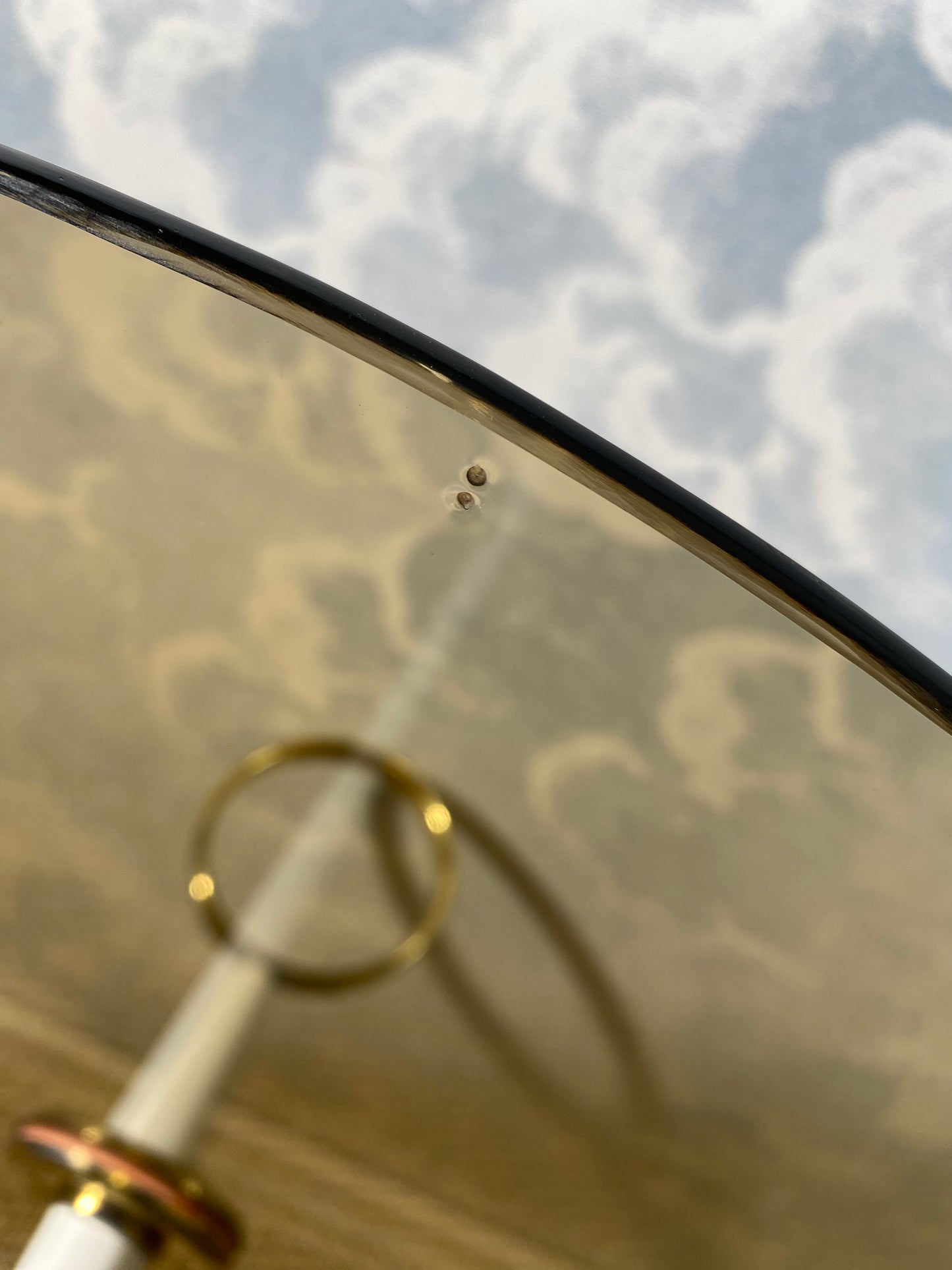 Smoked Glass Coffee Table with Brass Tripod Base by Vereinigte Werkstätten Munich, Germany, 1960s