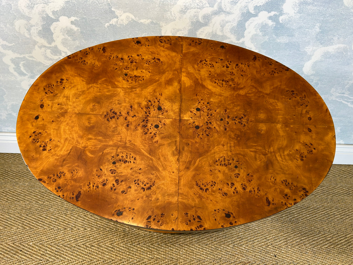 Art Deco Side Table with Walnut Burl Wood Veneer, France, 1930's