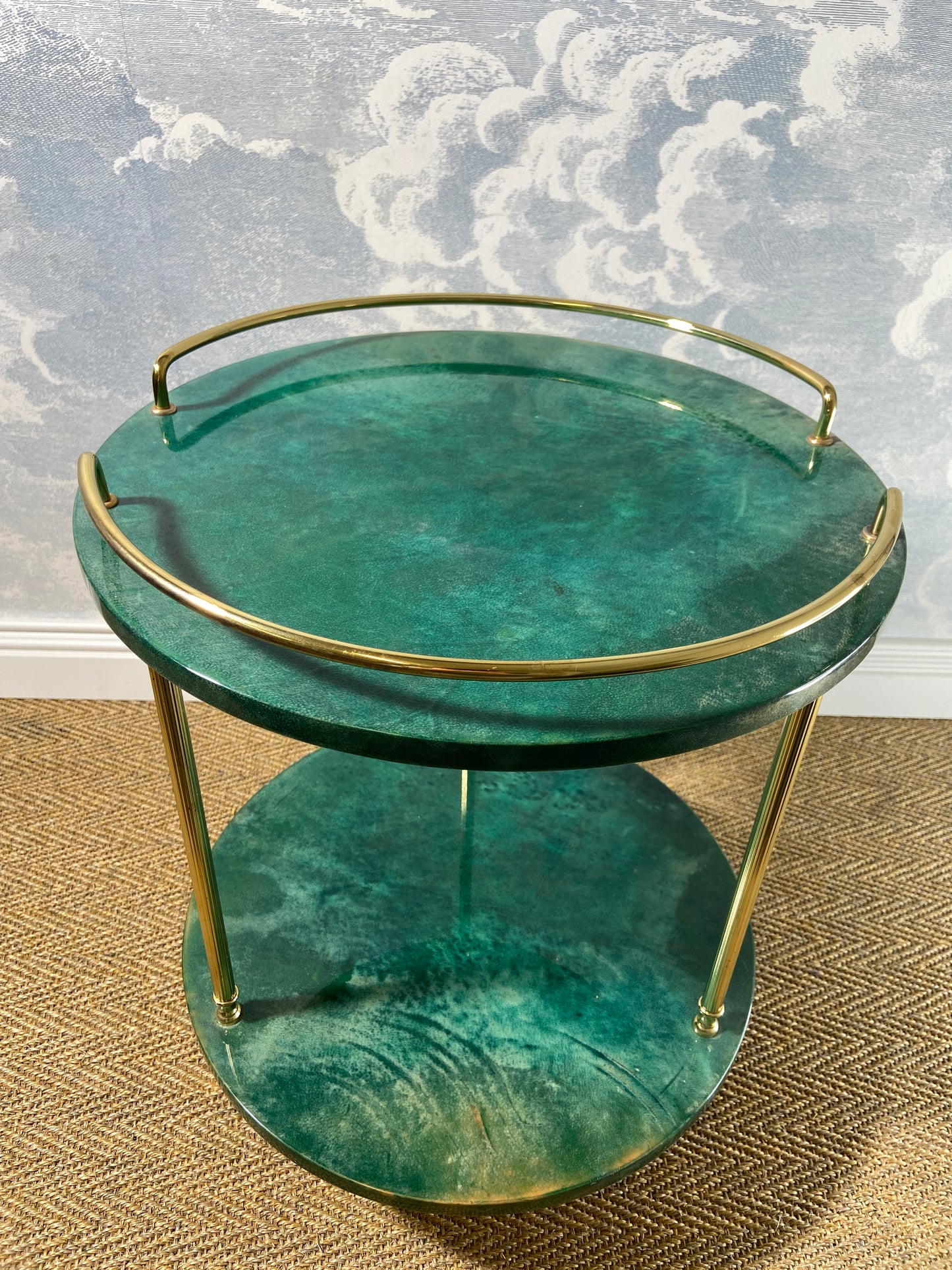 Petit Emerald Green ALDO TURA Side Table, Italy 1960s