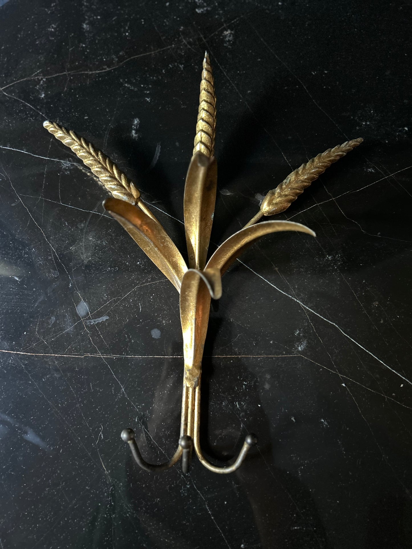 Set of 3 Wheat Sheaf Coat Hooks, Italy, 1960's, Hans Kogl style.