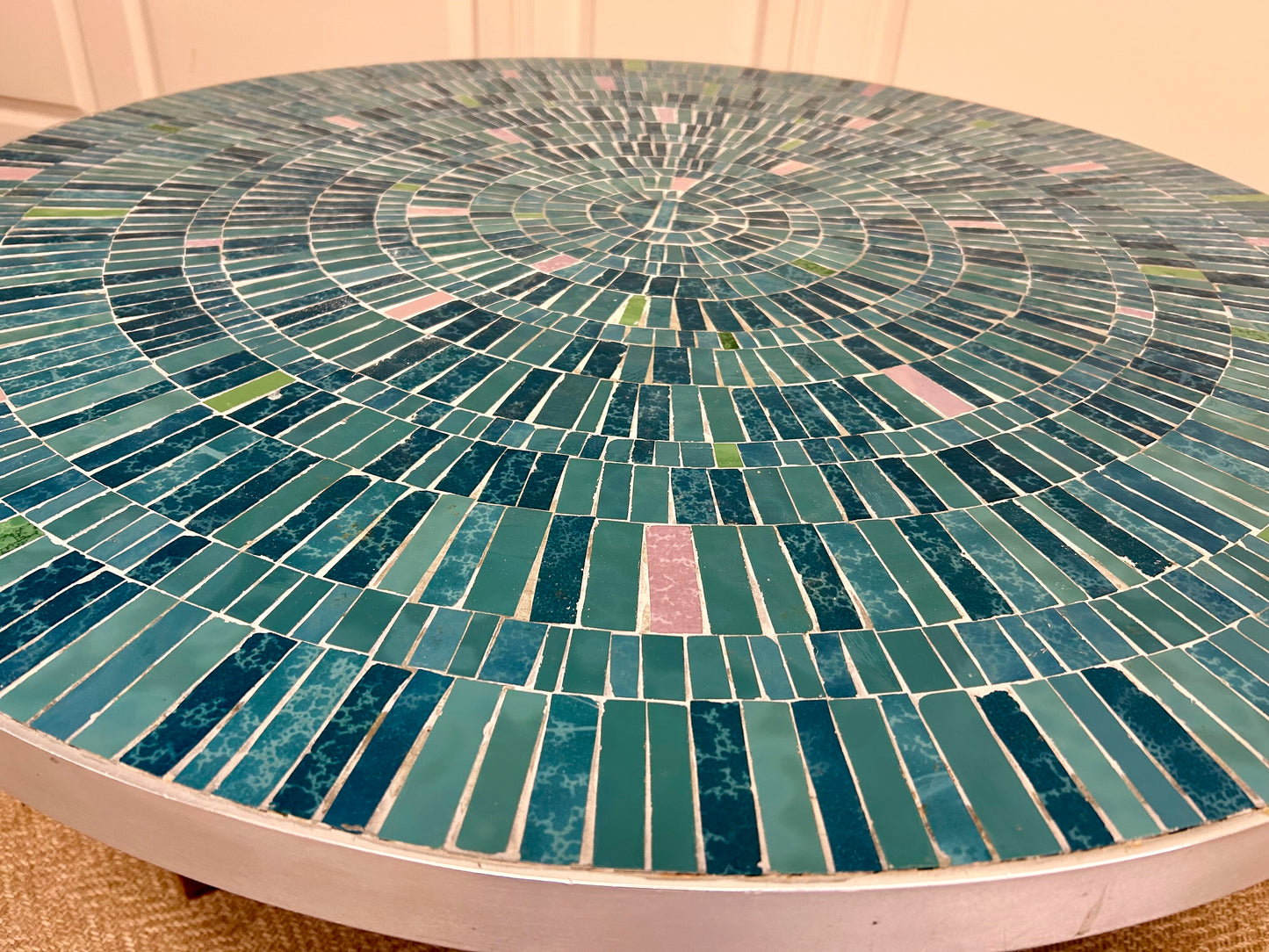 Turquoise Mosaic Coffee Table by Berthold Müller-Oerlinghausen, Germany, 1960s
