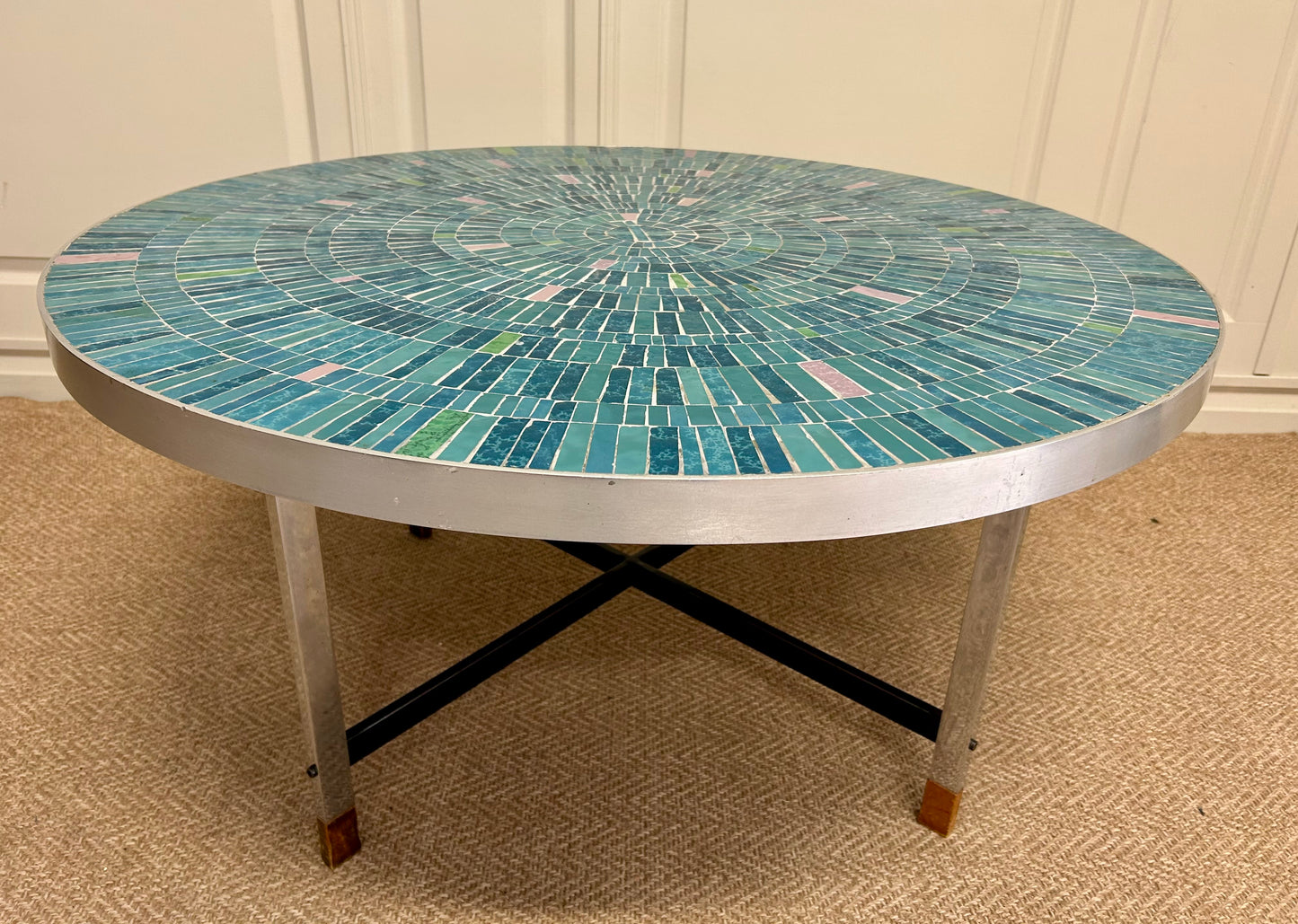 Turquoise Mosaic Coffee Table by Berthold Müller-Oerlinghausen, Germany, 1960s