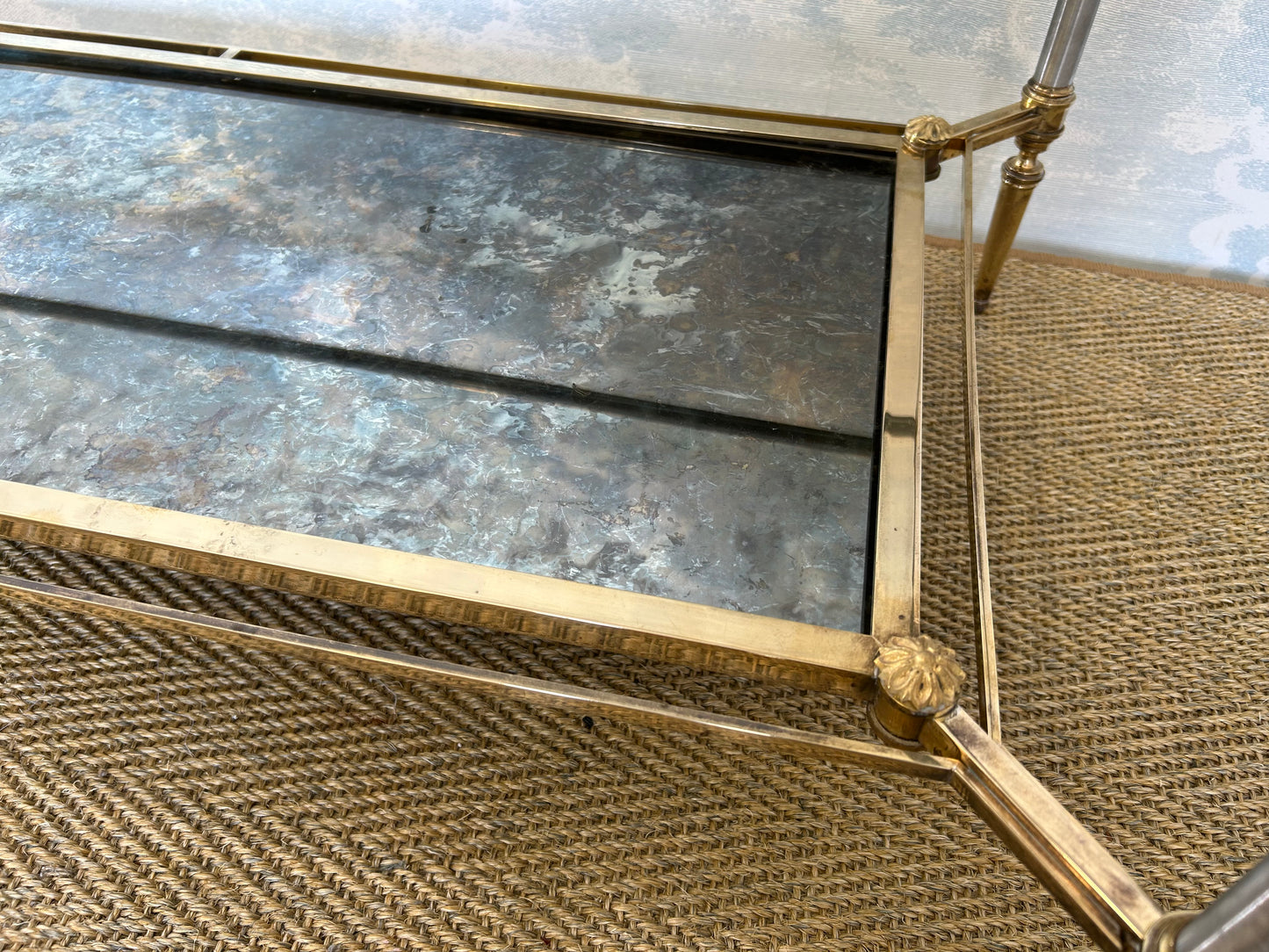 2-Tiered Coffee Table in Neoclassical Style, Maison Jansen France, 1960's