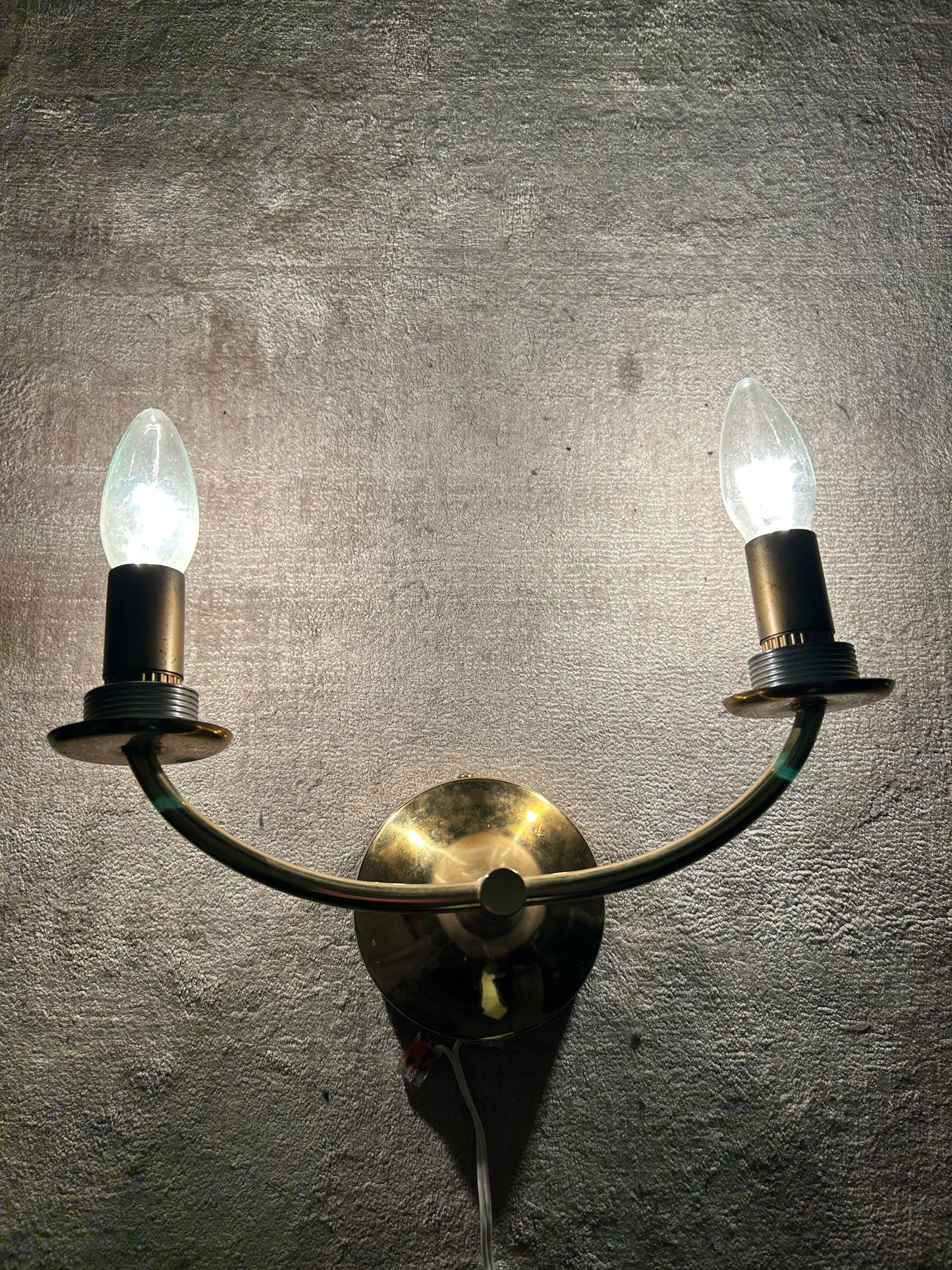 Pair of Wall Lights by Temde, Glass Globes on Brass Frame, Model 1804, Switzerland 1960's
