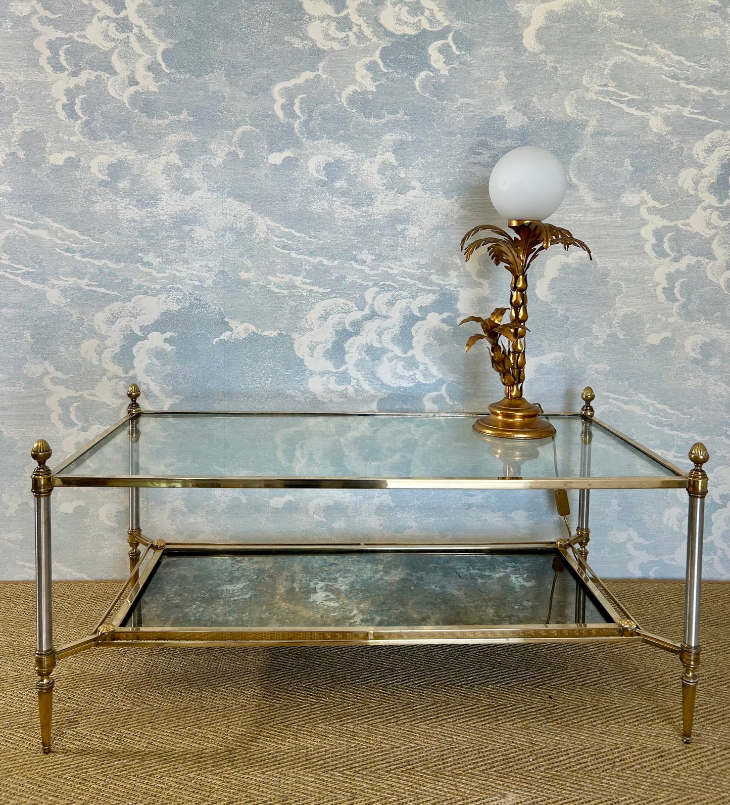 2-Tiered Coffee Table in Neoclassical Style, Maison Jansen France, 1960's