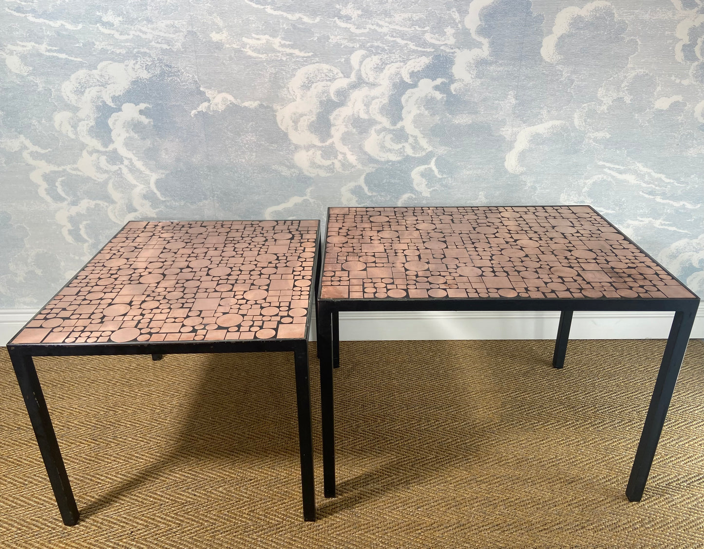 Copper Nesting Tables by Herbert Hirche for Rosenthal, Germany 1970s