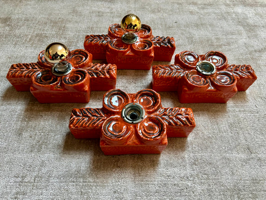 Set of 4 Ceramic Wall Lights by Traudl Brunnquell, Model 4320, West-German, 1970's, Fat Lava