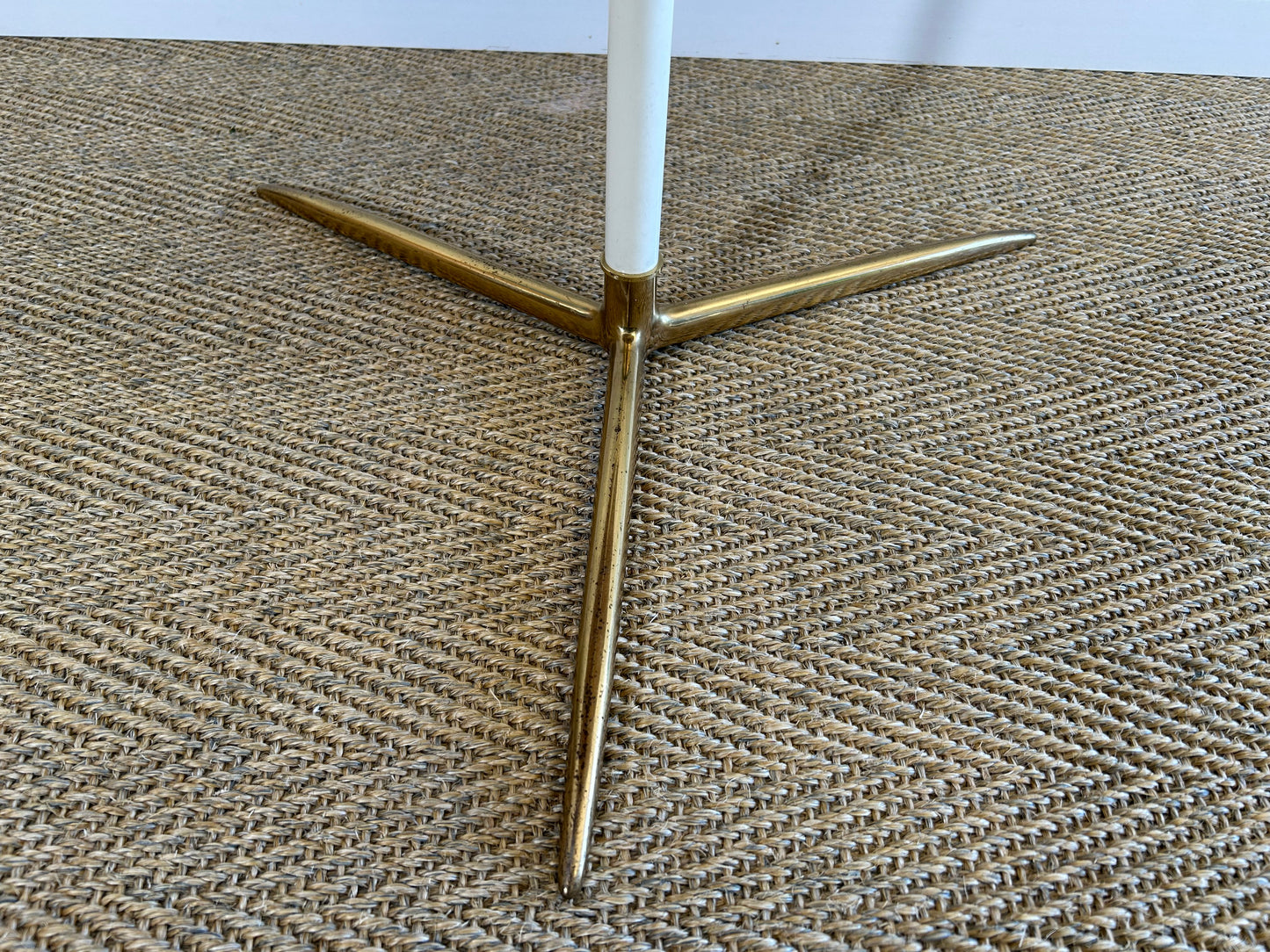Capiz Shell Side Table with Brass Tripod Base by Vereinigte Werkstätten Munich, Germany, 1960s