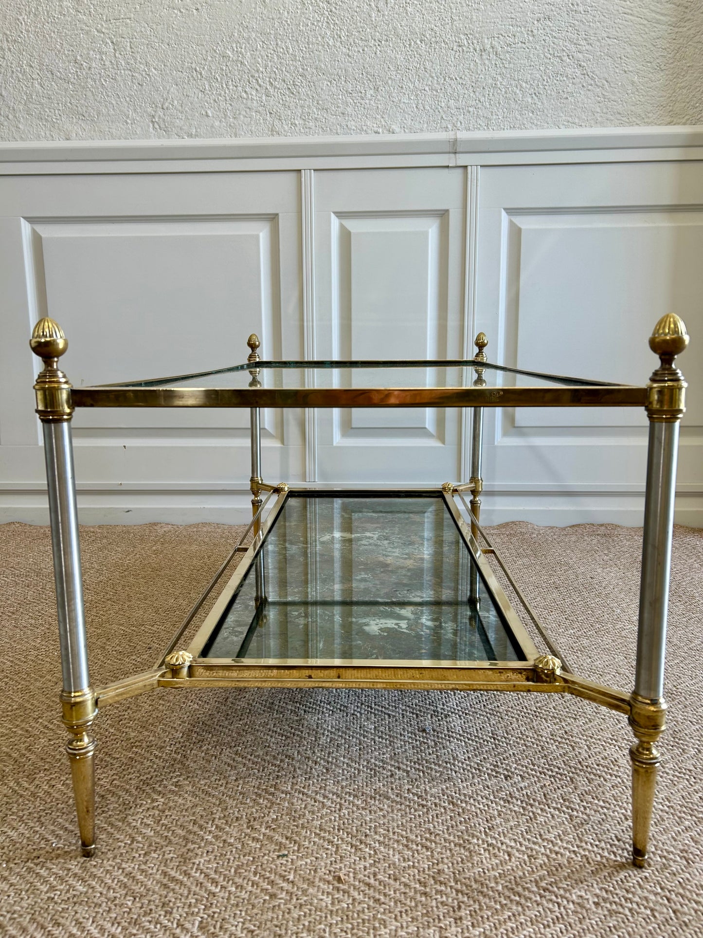2-Tiered Coffee Table in Neoclassical Style, Maison Jansen France, 1960's