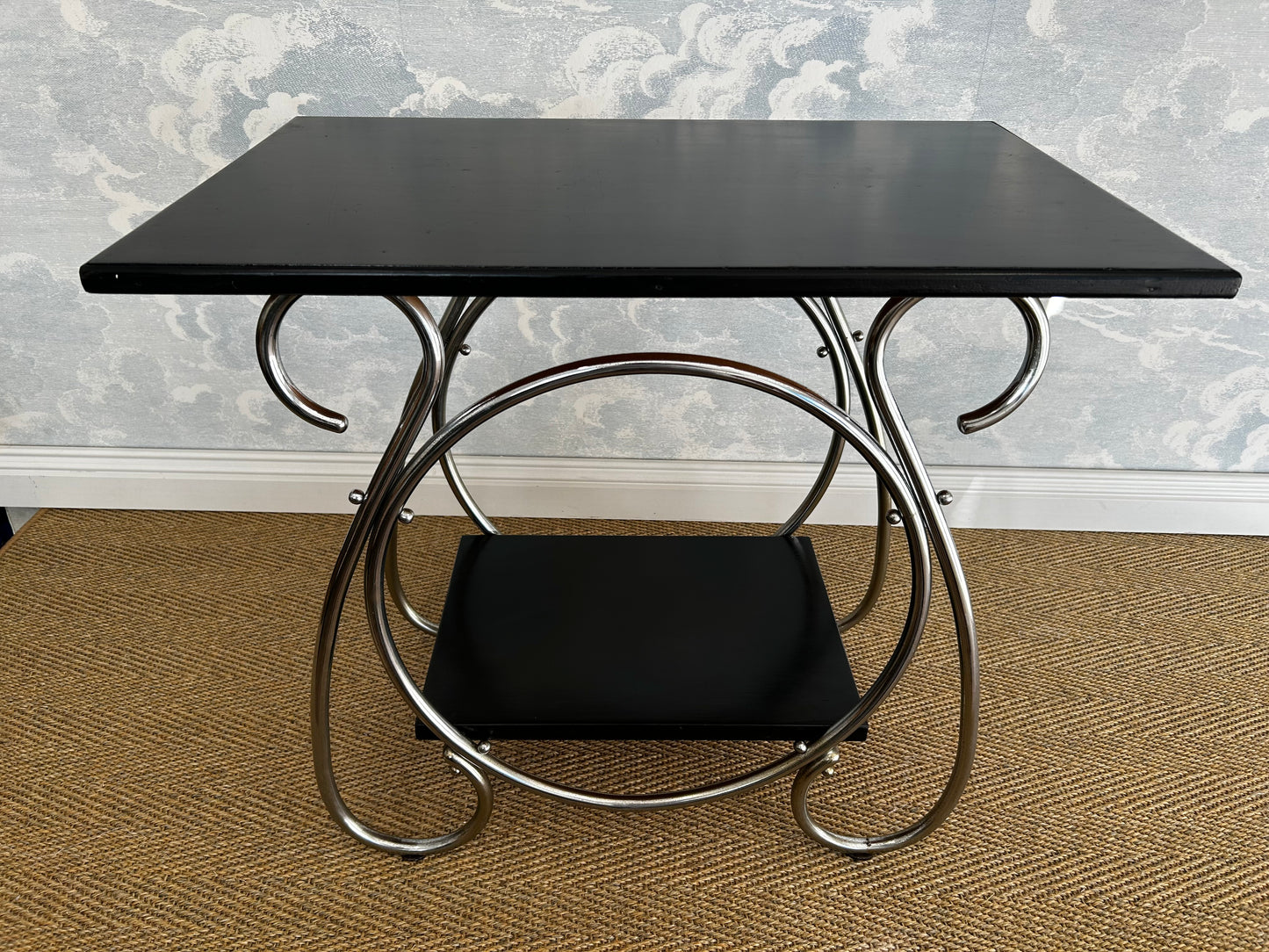 Chrome Tubular 2-tiered Side Table, Art Deco / Bauhaus, Belgium, 1930's