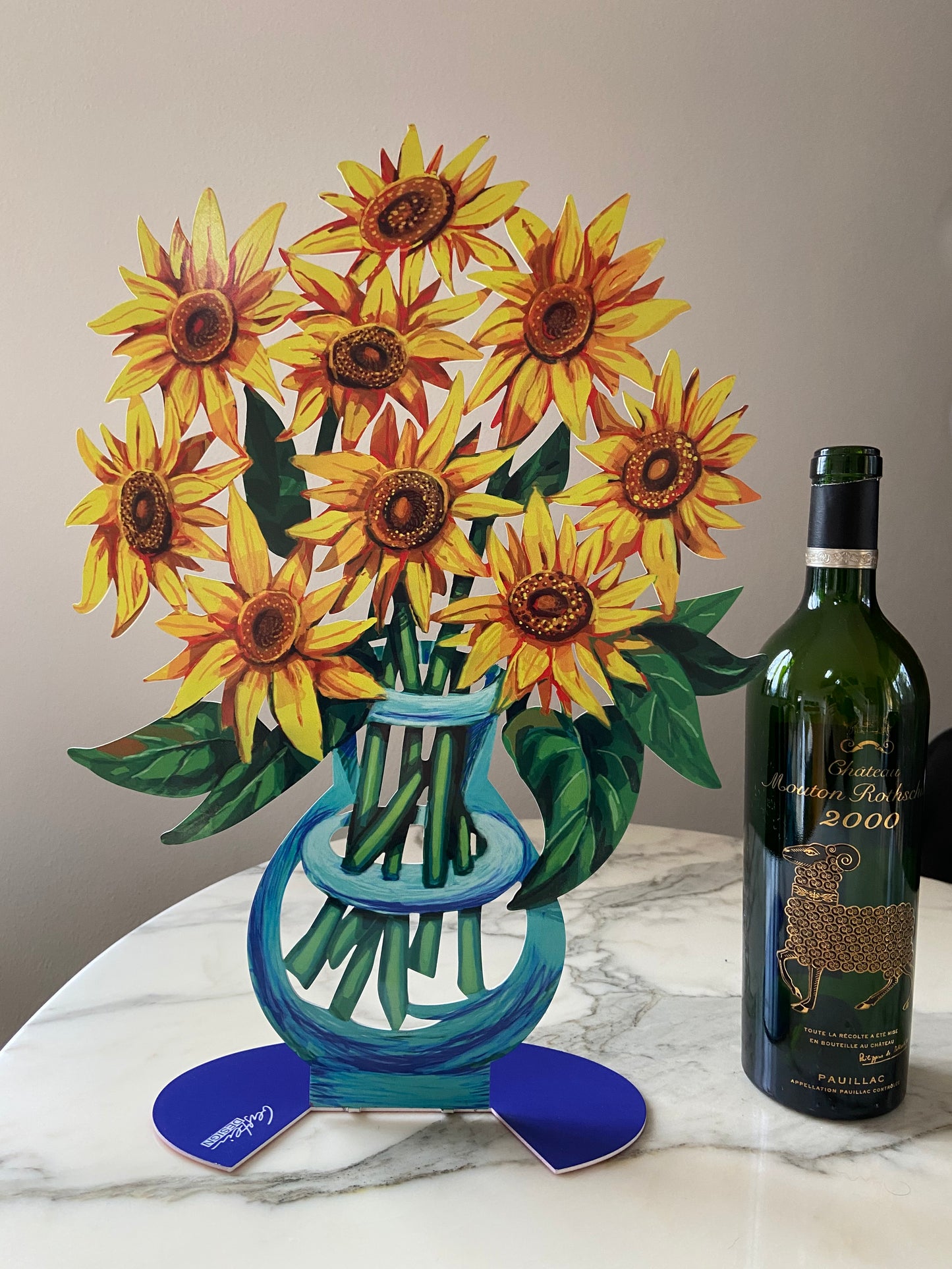 Sunflowers - Sculptural Metal Flower Vase by David Gerstein