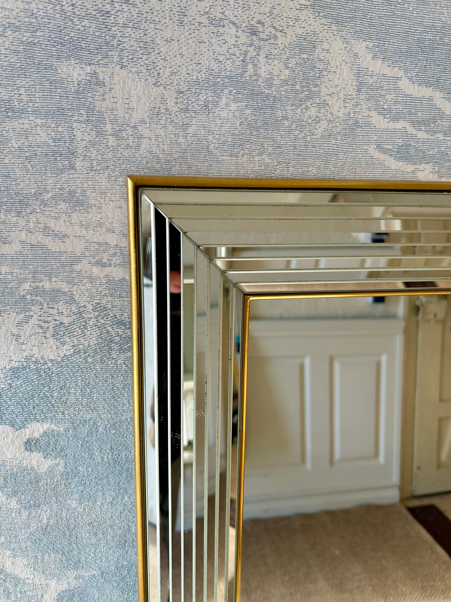 Glamourous Wall Mirror with Faceted Frame by Dekundt, Belgium, 1980's (Model 2024.311)