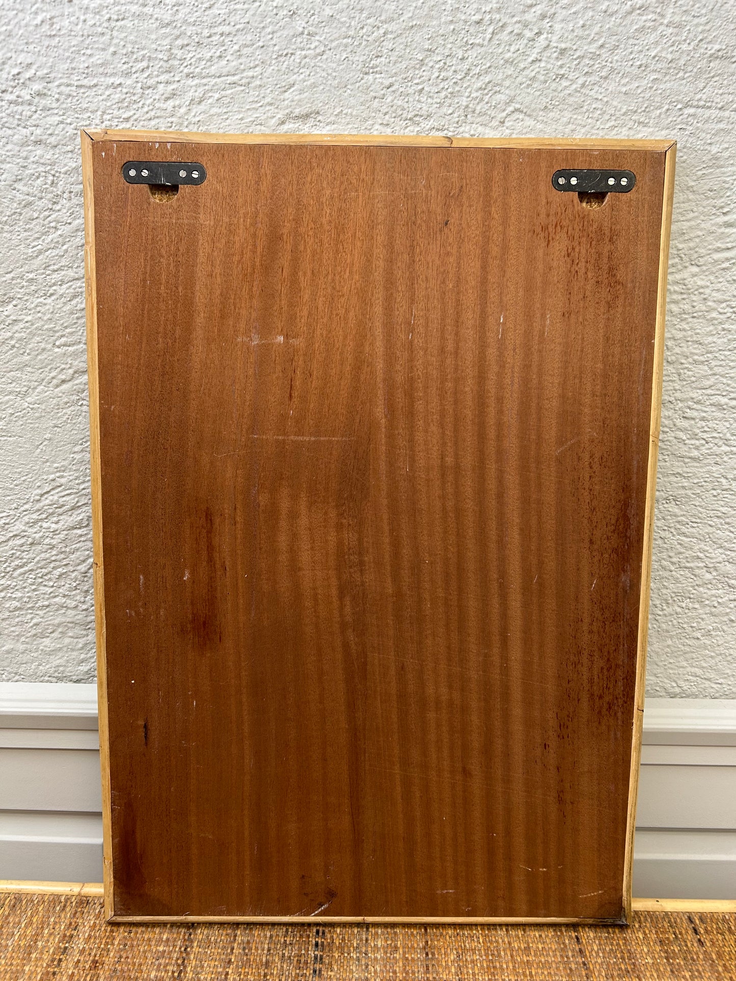 Bamboo & Rattan Wicker Wall Mirror, attr. to Dal Vera, Italy, 1970's