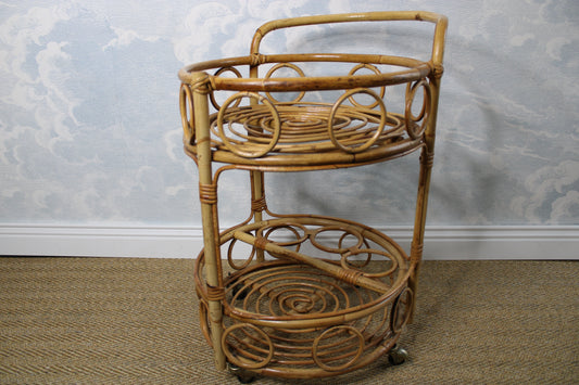 Bamboo Bar Cart Franco Albini Style Vintage 60s French Riviera